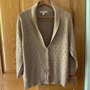 Merona Tan Button Front New Tan Cardigan
